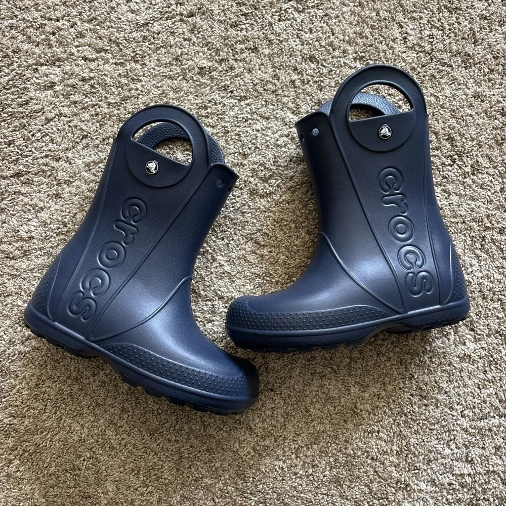 Crocs Handle It Rain Navy Childrens Wellingtons 100% Thermoplastic Kids 3
